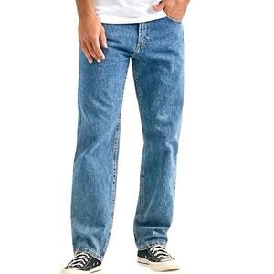 Lee Relaxed Fit Straight Leg Jeans in Blue Wash Men’s 30/32
